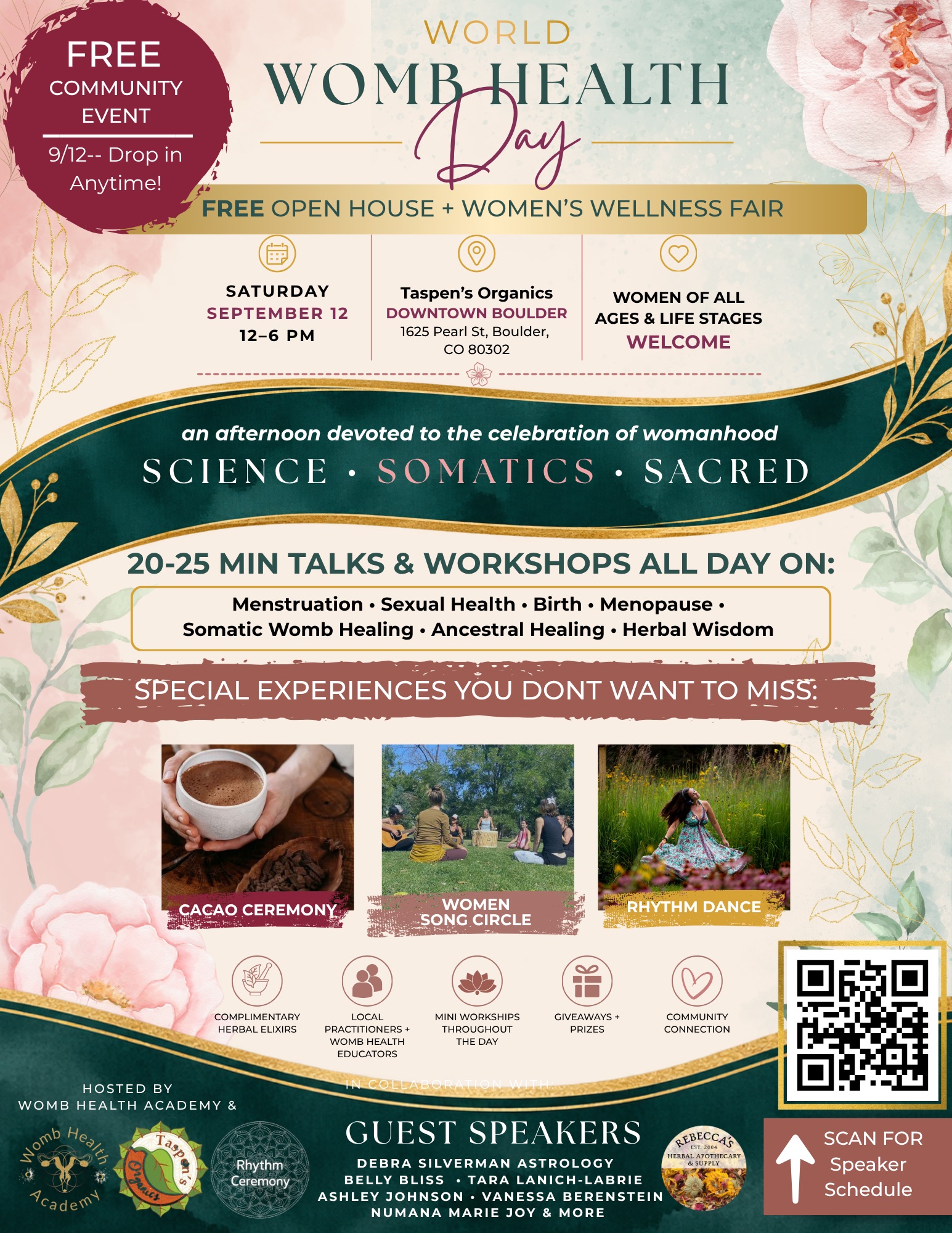 World Womb Health Day Boulder flagship event flyer
